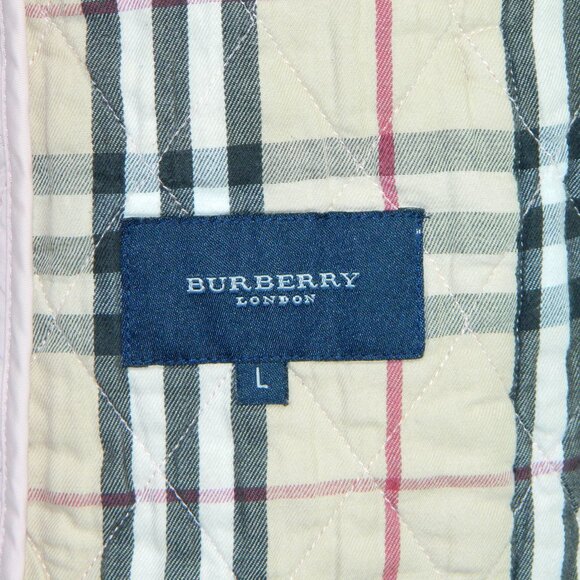 Burberry Authentic Pink Quilted Snap Closing Buttons Lining Jacket - Size Large - Picture 13 of 16
